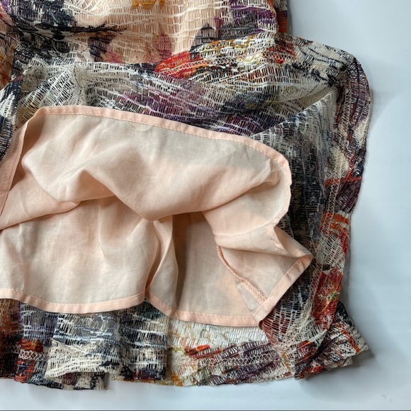 Anthropologie Maeve Mackenzie Spaghetti Strap Dress Floral Mesh Overlay, Size 0 - Picture 11 of 15